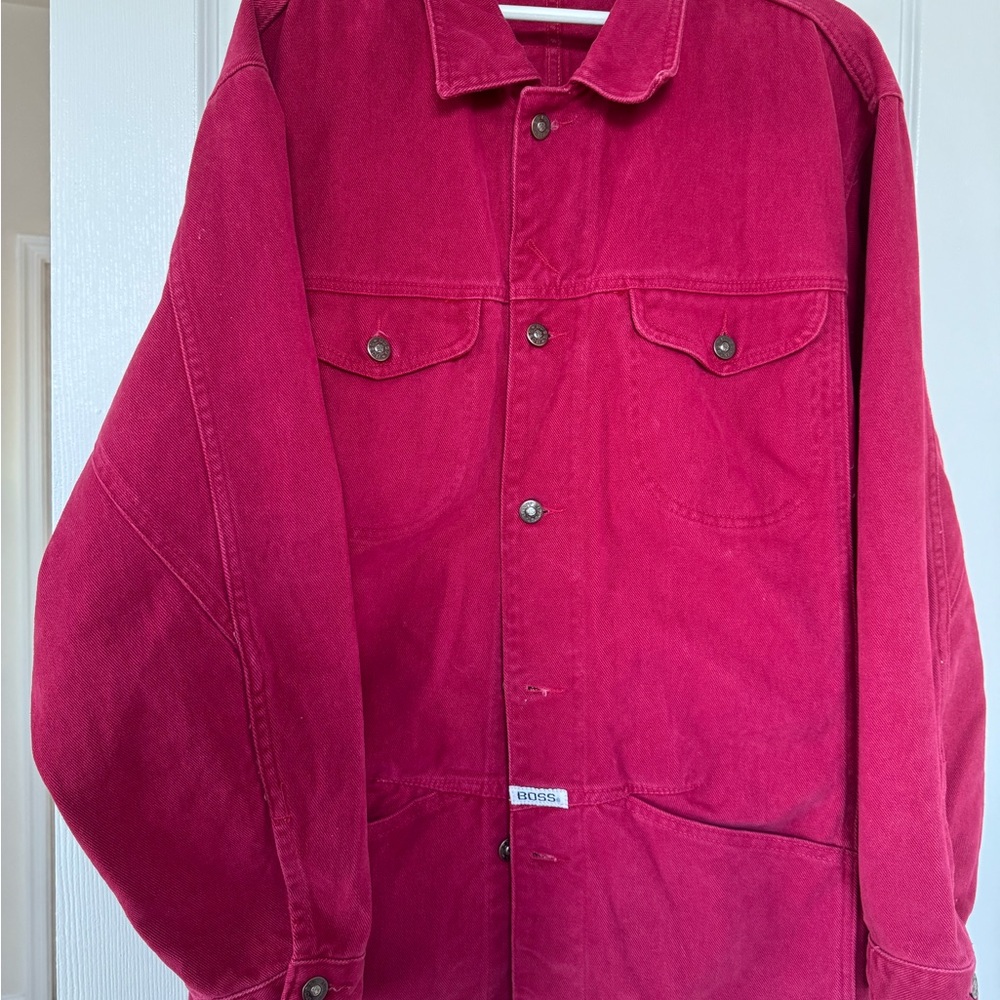 Boss Men's Vibrant Red Shirt Jacket VINTAGE!! 1980-1990. I got it new,worn twice